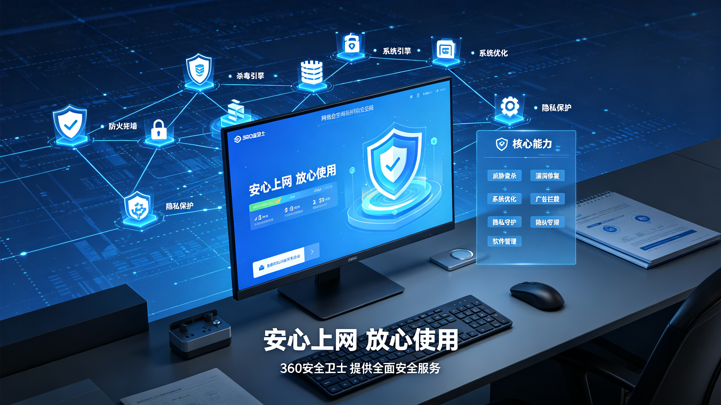 大安全时代，360 安全卫士为您提供全面安全服务，请在电脑端下载