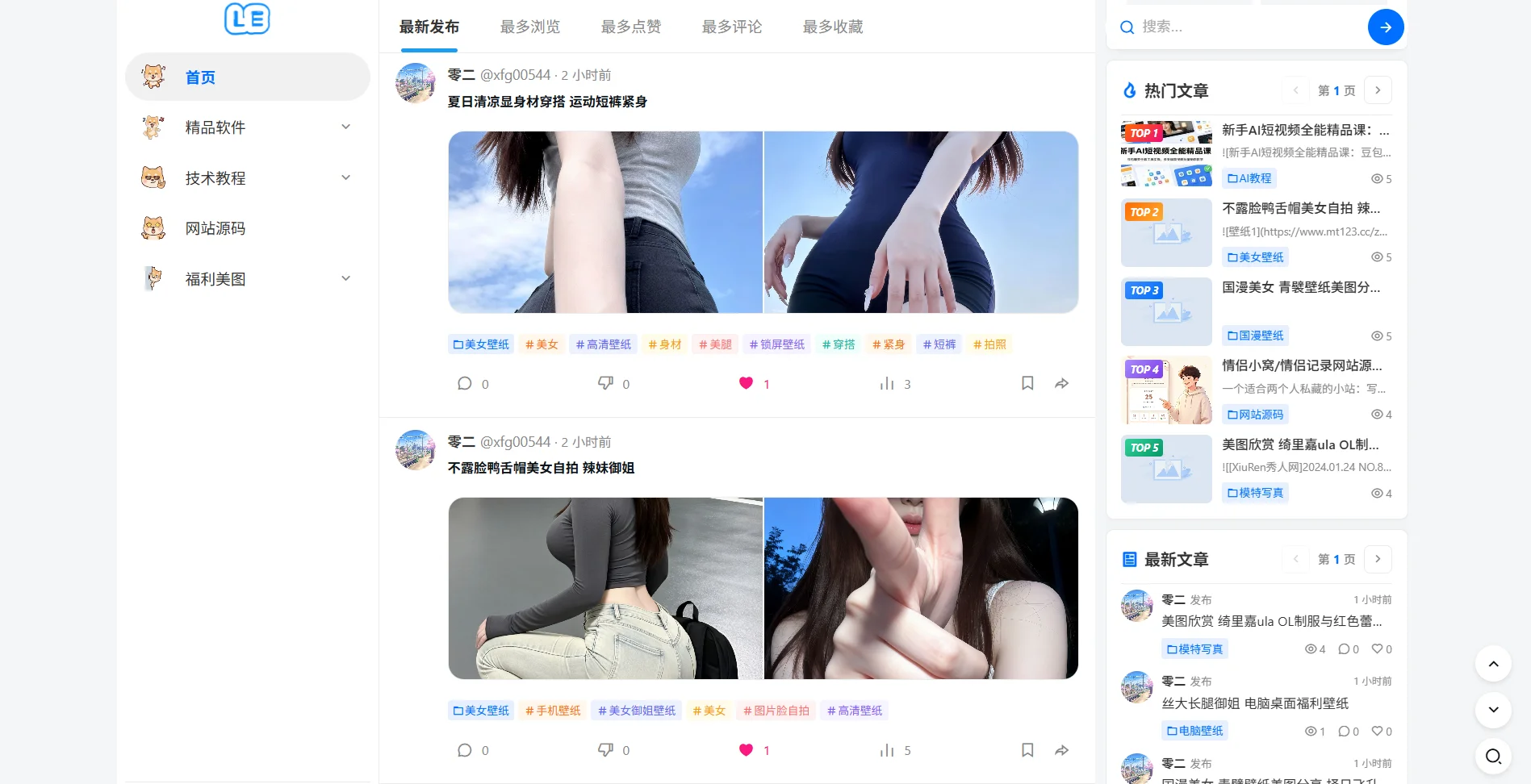 leBlog (Twitter)风格主题 - emlog模版