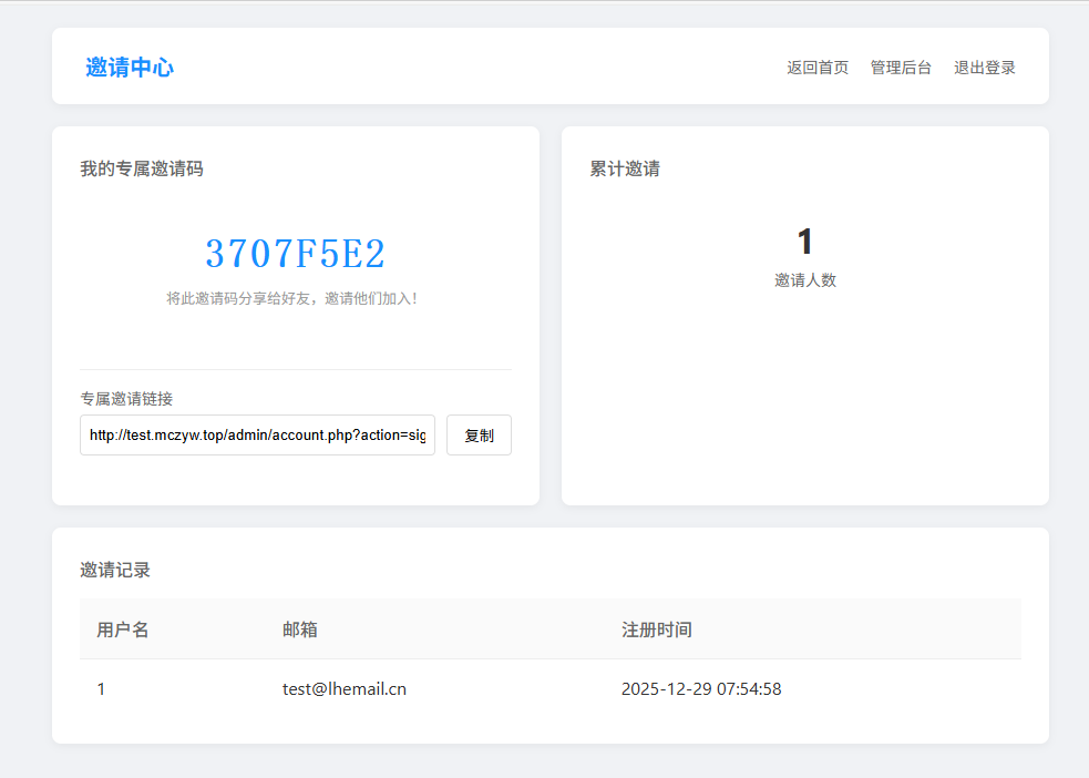 邀请码 - emlog插件