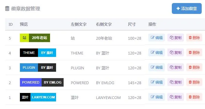 徽章生成器 - emlog插件