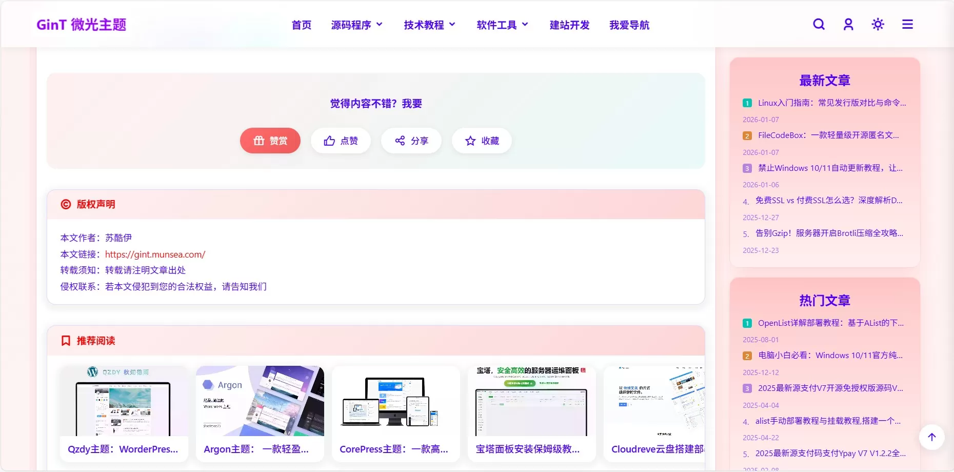 GinT 微光主题演示图